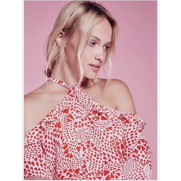 Rixo X Free people Arrabella Dress Cold Shoulder Ruffle Boho Festival size M - Picture 5 of 12